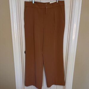 LOFT Tan Women's High Waisted Wide Leg Trousers